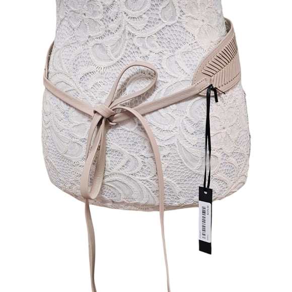 NWT B-Low The Belt Genuine Leather Kai Wrap Belt In Nude Beige OS Neutral Woven - Picture 6 of 9